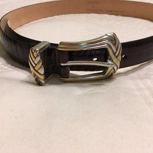 Bill Adler Full Grain Leather Brown Belt EUC 1" W